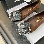 Chanel Flower Shoes Brown And Grey  - 6
