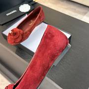Chanel Flower Shoes Rouge - 5