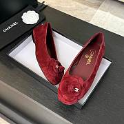 Chanel Flower Shoes Rouge - 4