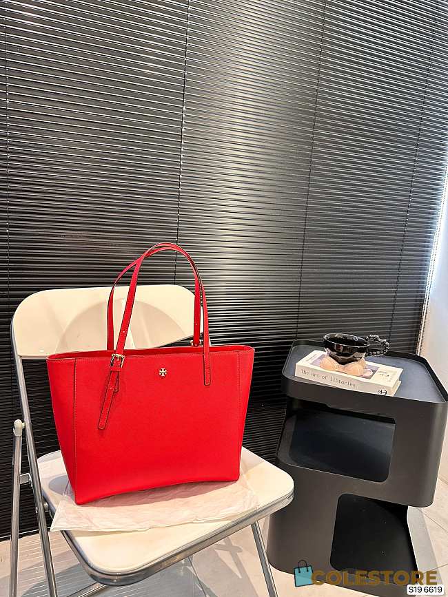 Tory Burch Robinson Tote Bag Red 20 x 25 cm  - 1
