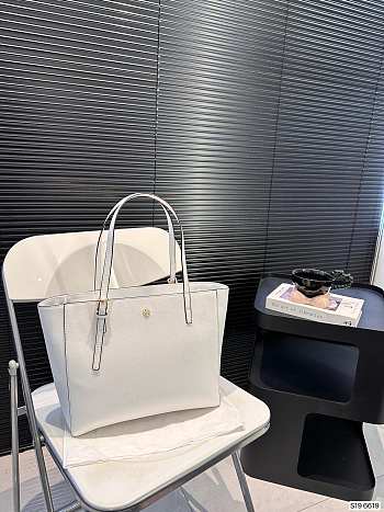 Tory Burch Robinson Tote Bag White 20 x 25 cm 