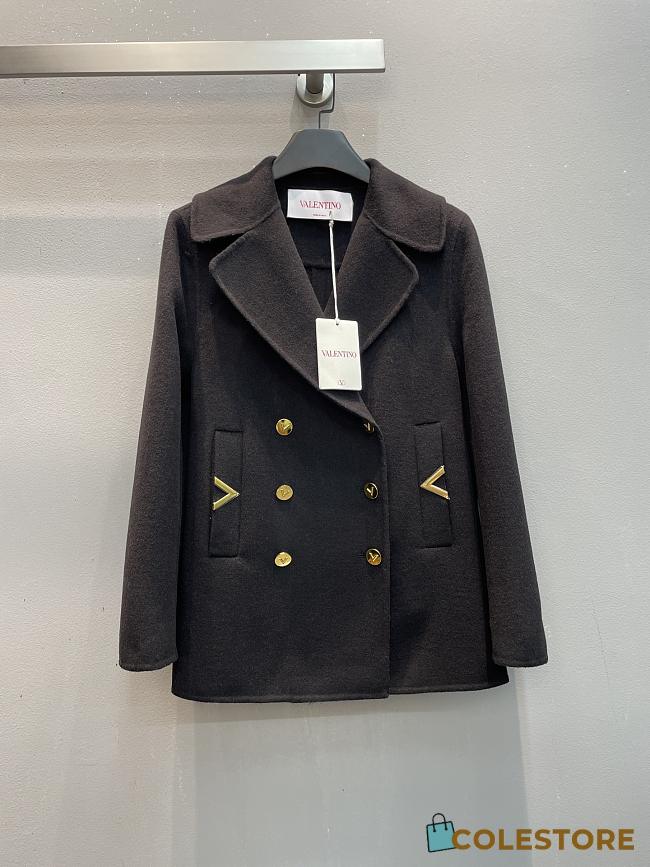 Valentino V Pocket Black Coat  - 1