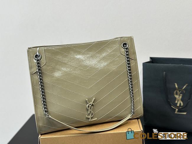 YSL Saint Laurrent Shopping Bag Green 33 x 27 cm - 1