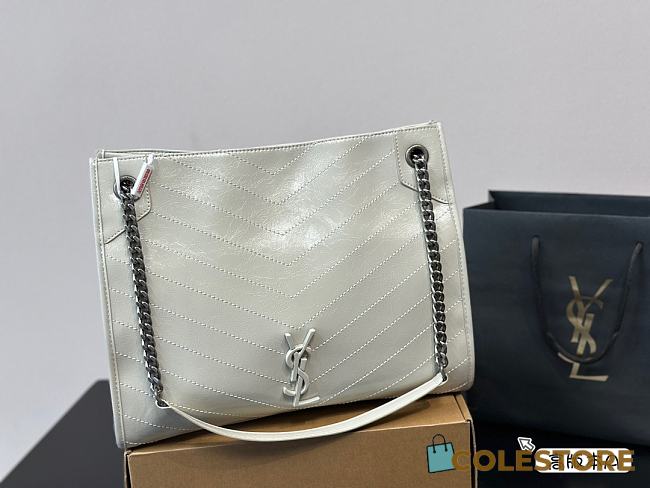 YSL Saint Laurrent Shopping Bag White 33 x 27 cm - 1