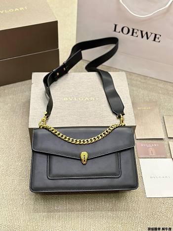 Bulgari Serpenti East-west Maxi Gold Chain Black 25 cm
