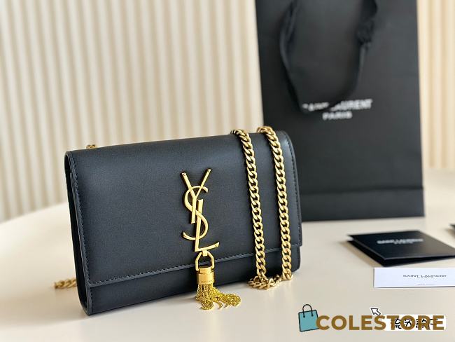 Saint Laurrent Kate Gold Chain Black 24 cm  - 1
