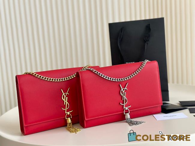 Saint Laurrent Kate Yellow Chain Hot Pink 24 cm  - 1