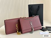 Saint Laurrent Kate Silver Chain Rouge 24 cm  - 1
