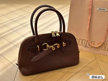 Miu Miu Aventure Nappa Leather Top-Handle Bag Brown 27 x 17 cm