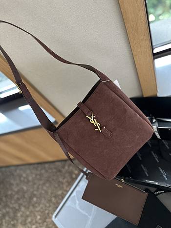 YSL Saint Laurrent Hobo Suede Chocolate 24 cm 