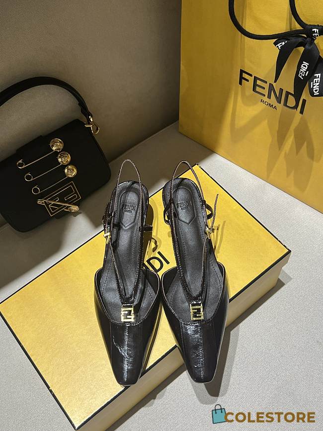 Fendi FLogo Slingback Black - 1
