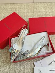 Ferragamo Slingback High Heels Silver - 5