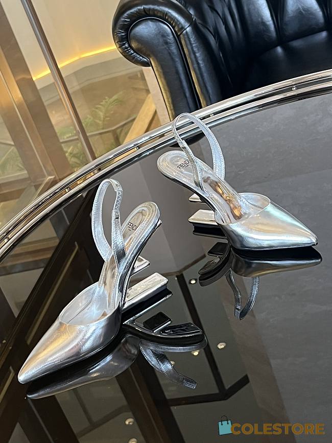 Fendi Slingback High Heels Silver  - 1