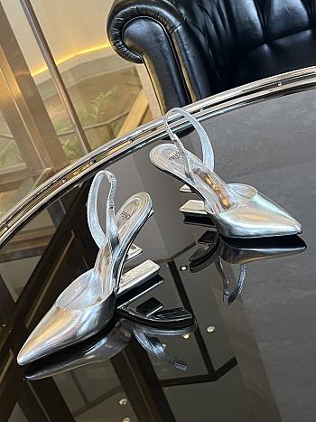 Fendi Slingback High Heels Silver 
