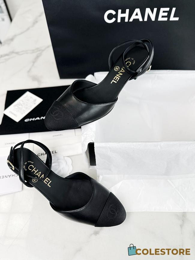 Chanel Slingback High Heel Black  - 1