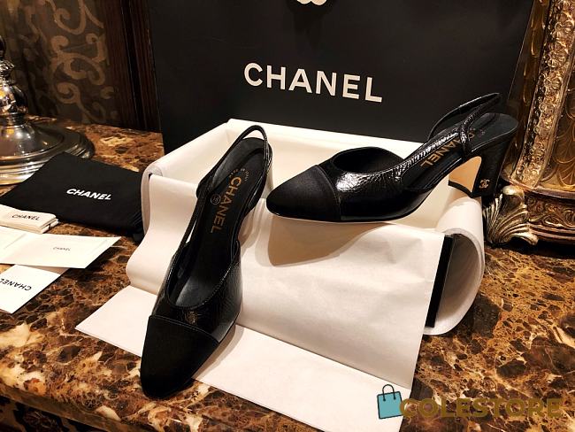 Chanel High Heel Slingback Black  - 1