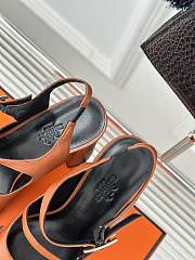 Hermes Heels Leather Brown  - 2