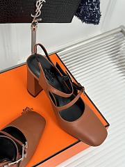 Hermes Heels Leather Brown  - 3