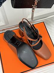 Hermes Heels Leather Brown  - 4