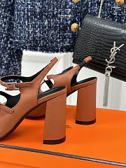 Hermes Heels Leather Brown  - 6