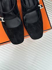 Hermes Heels Suede Black  - 4