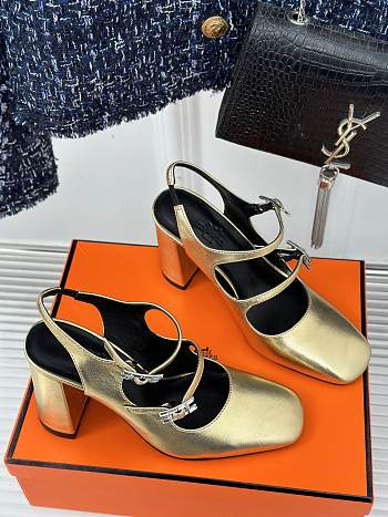 Hermes Yellow Heels 