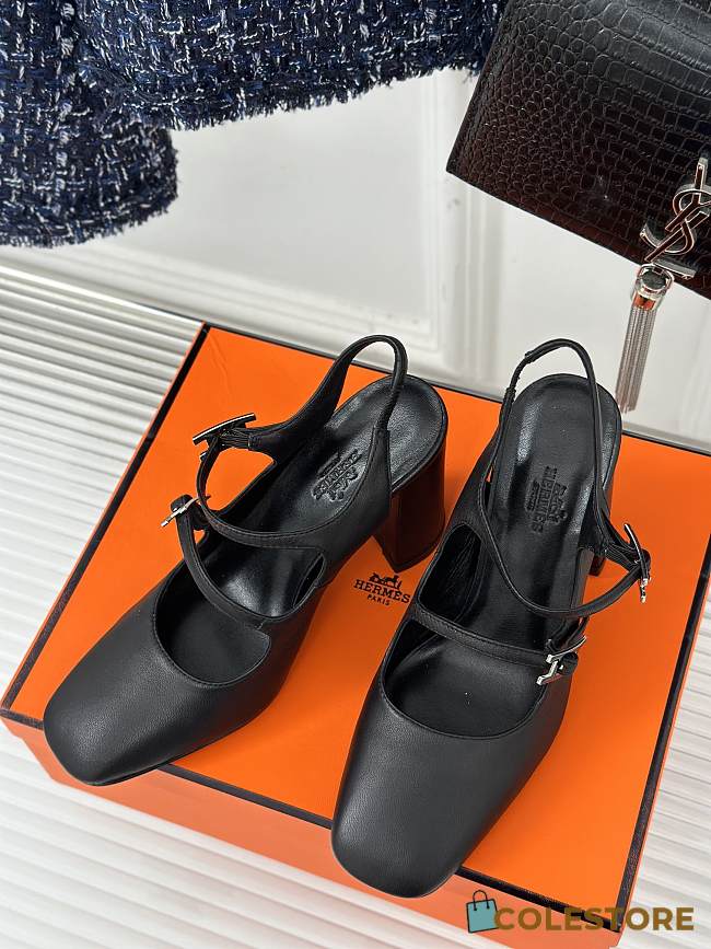 Hermes Heels Black  - 1