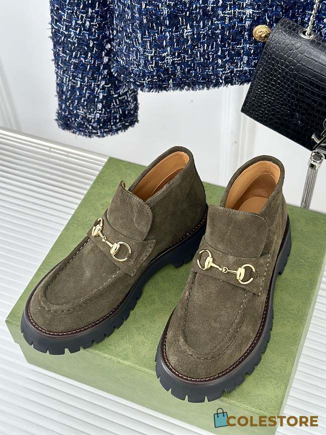 Gucci Loafer Horsebit Suede Grey - 1