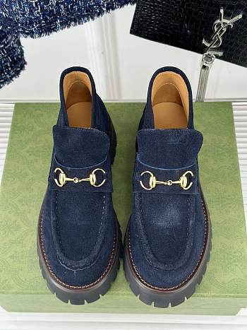 Gucci Loafer Horsebit Suede Navy
