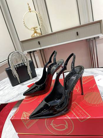 Louboutin Heels Shining Leather Black 