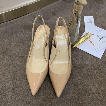 Louboutin Heels Shining Leather Beige