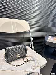 Chanel Shoulder Bag Lambskin Black 19 x 12 cm  - 1