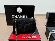 Chanel Flap Bag Mini Tweed Cotton Black 20 x 12 cm - 6