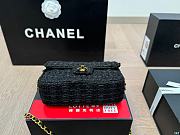 Chanel Flap Bag Mini Tweed Cotton Black 20 x 12 cm - 4