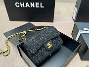 Chanel Flap Bag Mini Tweed Cotton Black 20 x 12 cm - 2