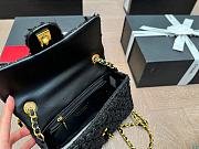 Chanel Flap Bag Mini Tweed Cotton Black 20 x 12 cm - 3