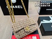 Chanel Flap Bag Mini Tweed Cotton Beige 20 x 12 cm  - 1