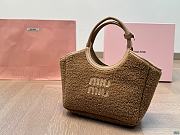 MiuMiu Fur Ivy Tote Brown 23 x 16 cm - 4