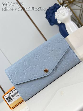 Louis Vuitton Wallet Monogram Empreinte Blue 19 x 10 x 2 cm 