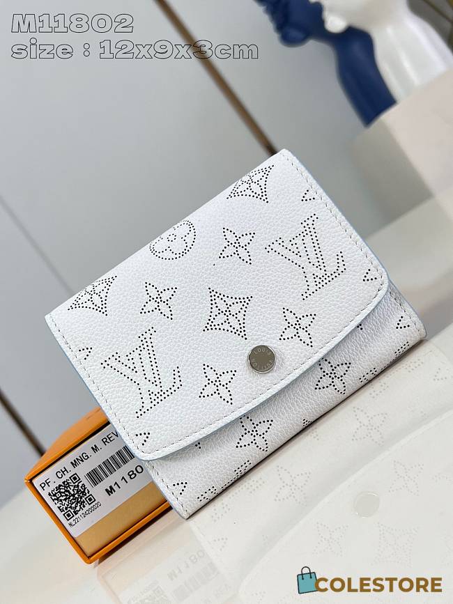 Louis Vuitton Iris Compact Monogram White Blue 12 x 9 x 3 cm - 1