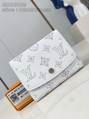 Louis Vuitton Iris Compact Monogram White Blue 12 x 9 x 3 cm