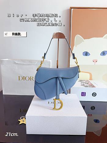Colestore Dior Saddle Bag Blue 21 x5 x 19 cm