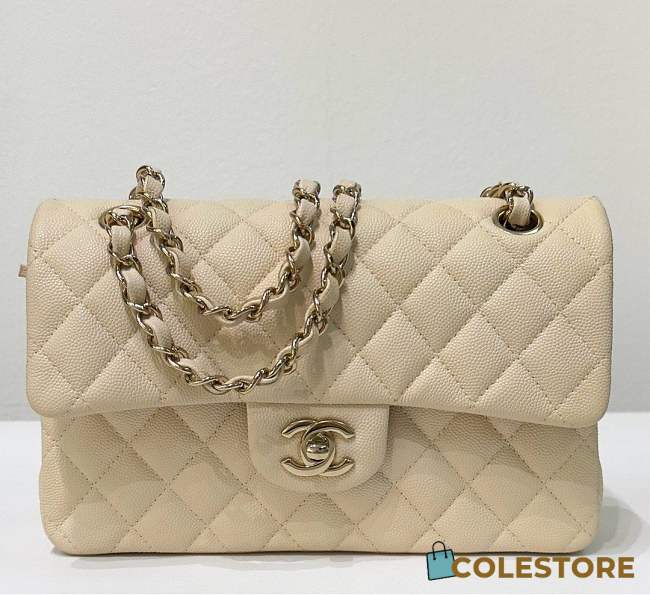 Chanel Flap Bag Medium Caviar Beige 23 cm - 1