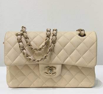 Chanel Flap Bag Medium Caviar Beige 23 cm