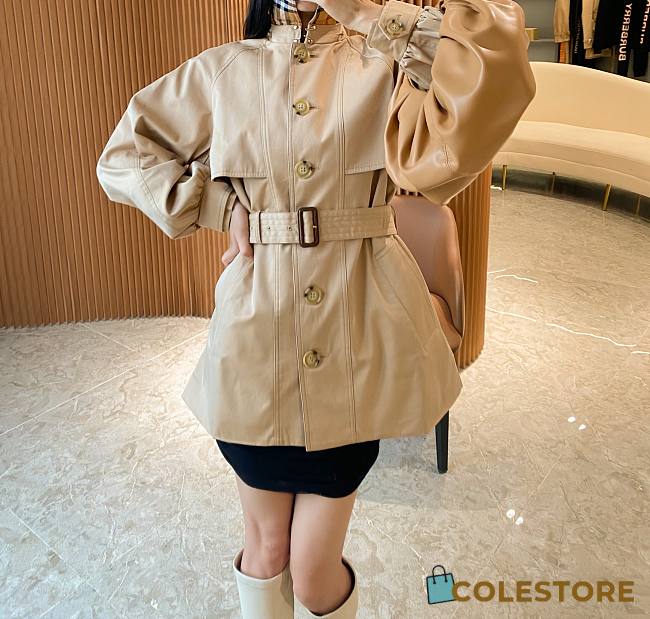 Burberry Short Trench Coat Beige - 1