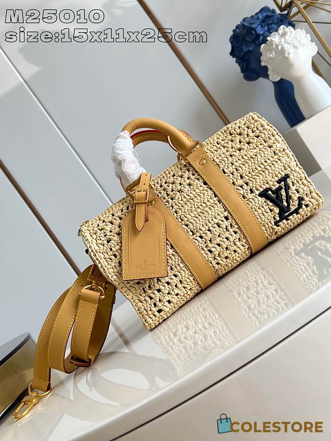 Louis Vuitton Raffia Keepall Bangdouriele 15 x 11 x 25 cm - 1