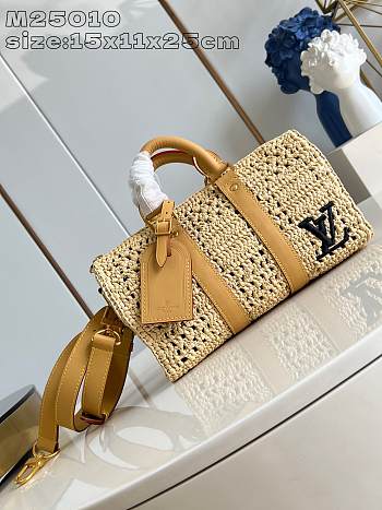 Louis Vuitton Raffia Keepall Bangdouriele 15 x 11 x 25 cm