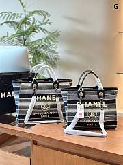 Chanel Shopping Bag Black And White 38 cm - 1