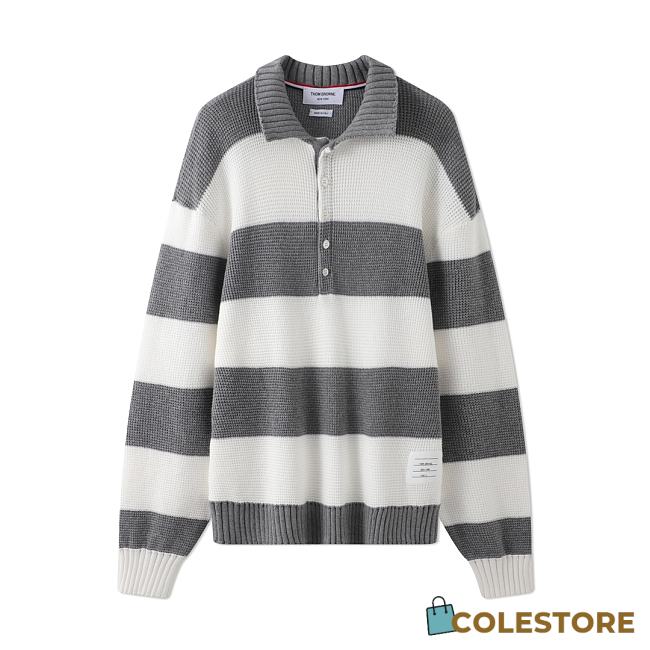 Thom Browne Polo White And Grey  - 1