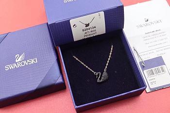Swarovski Swan Necklace Black 